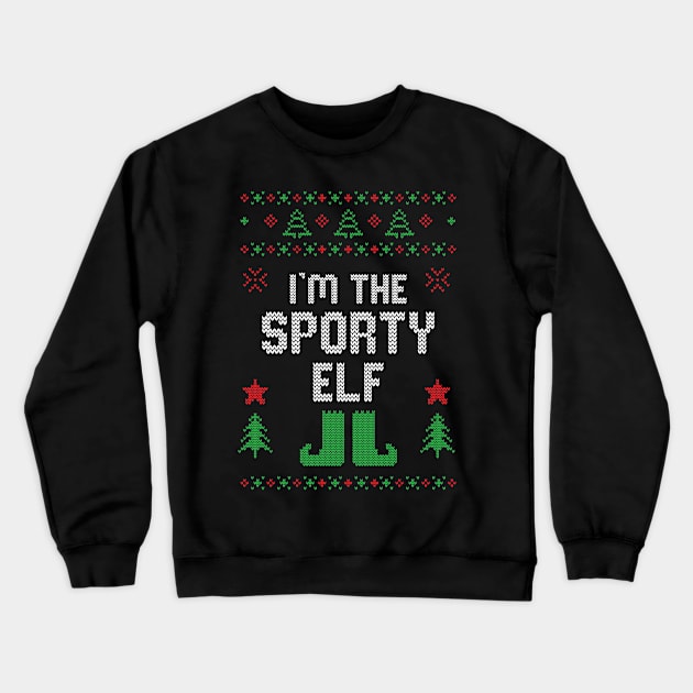 Sporty Elf Ugly Christmas Costume Matching Family Group Crewneck Sweatshirt by jkshirts